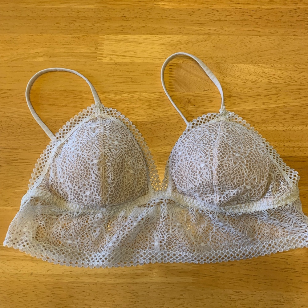 Two White Eyelet Bras